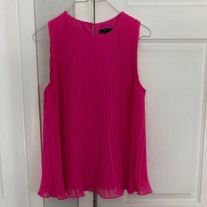 J. Crew Vibrant Pink Pleated Blouse